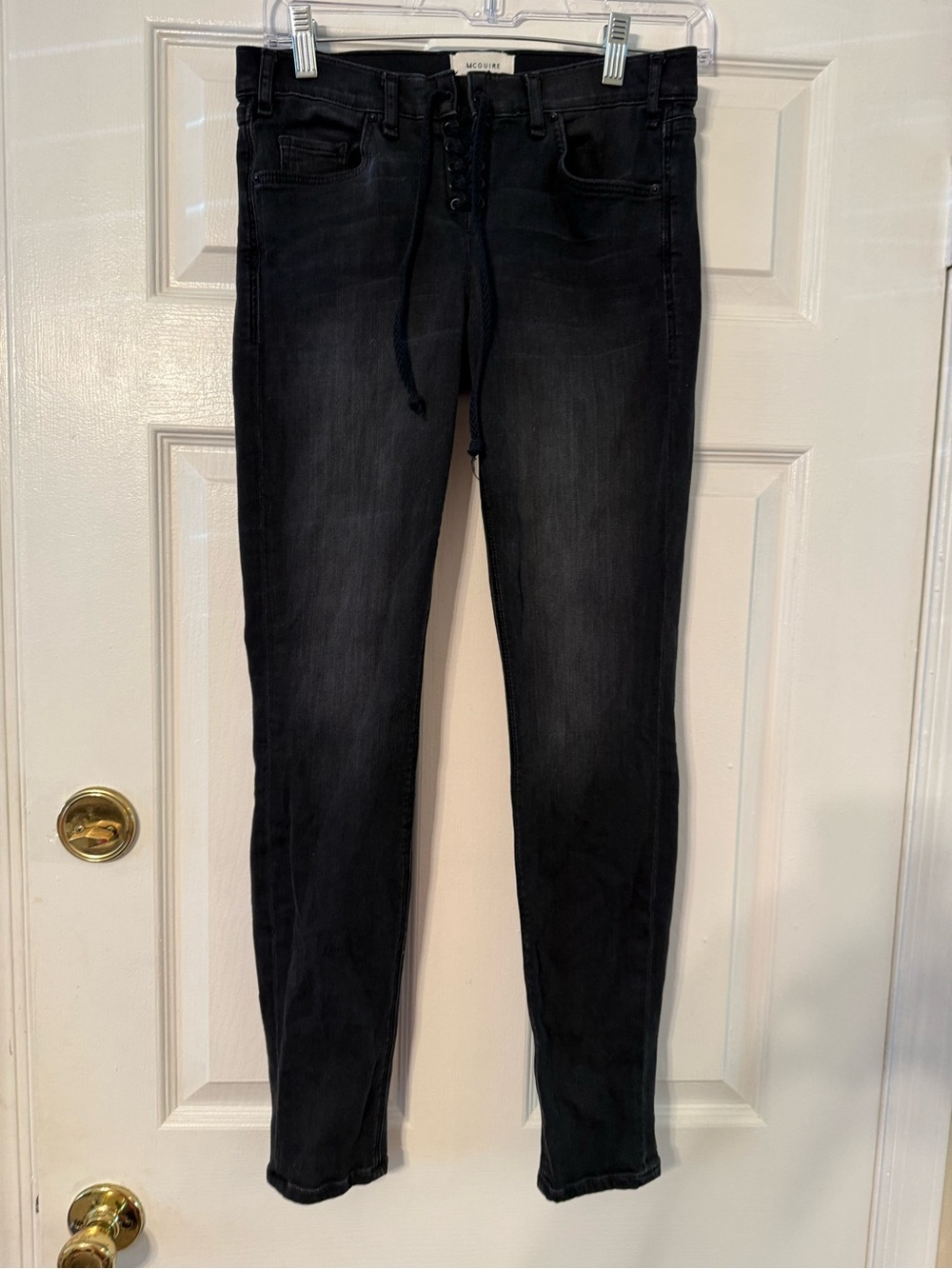 McGuire Denim Black Lace-Up Skinny Jeans